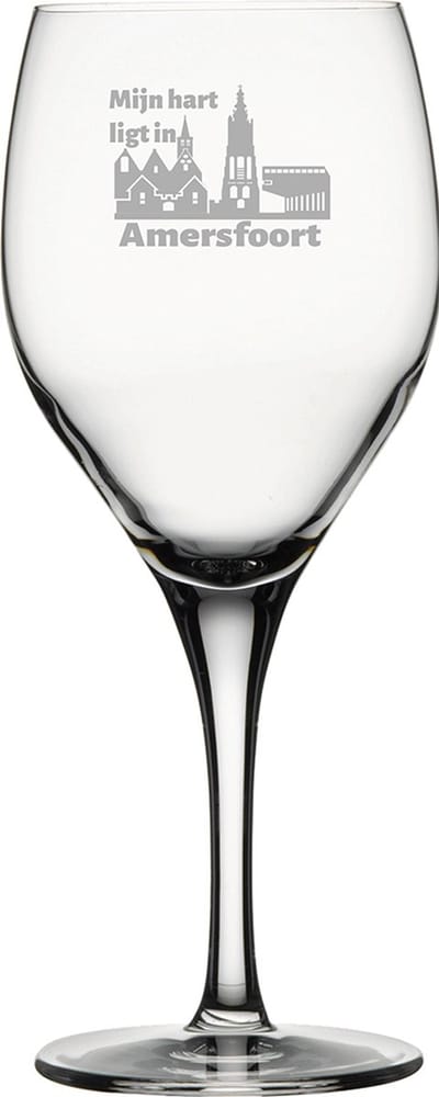 Gegraveerde witte wijnglas 34cl Amersfoort