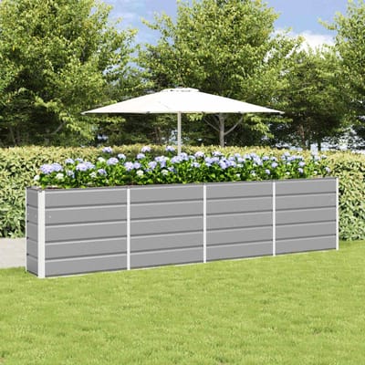 vidaXL - Plantenbak - Lichtgrijs - 320 - x - 40 - x - 75 - cm - Staal