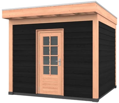 Douglas overkapping, 300 x 300, met zwarte schuur, Westwood Comfort Premium
