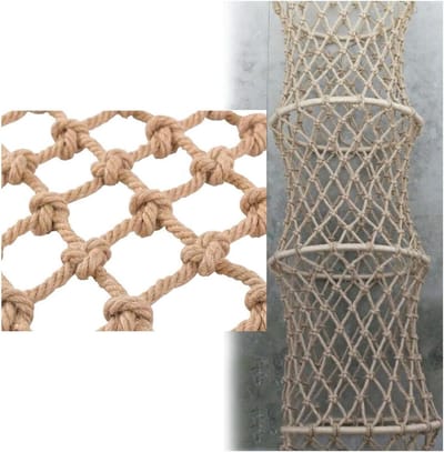 Klimnet Jute Touw - Veiligheidsnet Kinderen - Buiten spelen - Handgeweven Jute - 3 x 5 m - Natuurlijk