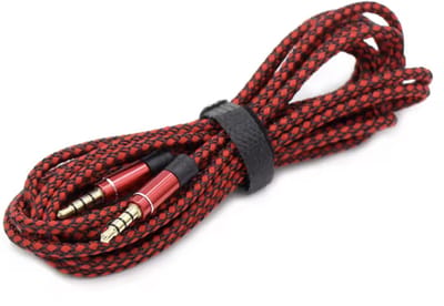Audio Kabel - Geluidskabel - Jack 35MM - Stereo -1,5 meter - Rood - Gevlochten kabel - CHPN