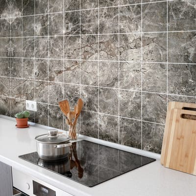 Tegelstickers voor de keuken en badkamer - 60 Angoulême marmer cementtegelstickers - 60 stickers 20x20cm