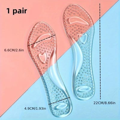 1 paar Transparante Siliconen Binnenzolen, Zachte Comfortabele Antislip Binnenzolen Voor Hoge Hakken En Sandalen one size transparant
