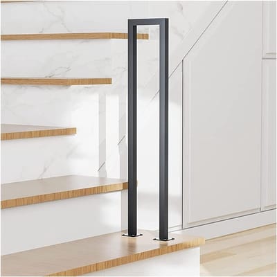 Trapleuning U-vormig - Veiligheidssteun - Trappen Lopen - Smeedijzeren Constructie - 85 cm - Zwart
