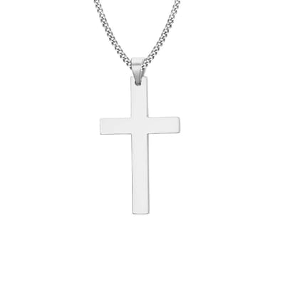 Sorprese Kruis Ketting Heren - Virtus Pure - Zilverkleurig - 60 cm - Kruis Hanger 3,2 x 2,2 cm - Elegant & Stijlvol - Model ZZ