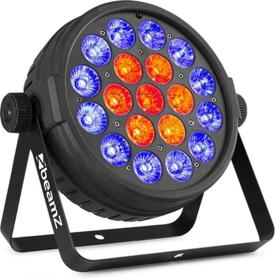 LED Par - BeamZ BT410 lichtgewicht LED RGBW lamp met 19 RGBW LED's van 10W per LED - Incl. afstandsbediening - Zwart
