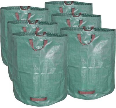 Famanu – Tuinzakken XXL Set van 6 tuinzakken 272 l tuinafvalzakken tuinafvalzakken tuinafvalzakken vuilniszak van robuust PP set van 6 tuinafvalzakken