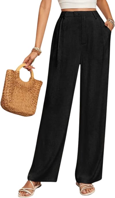 Livano Linnen Broek Dames - Zomerbroek - Volwassenen - Lange Broek - Pantalon - Strandbroek - Zomer - Ibiza Stijl - Wit - Maat XS