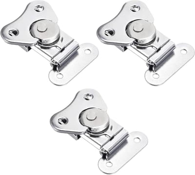 Spring Loaded Butterfly Twist Lock 40mm - 3 Stuks, IJzeren Chrome Klemmen voor Koffers en Houten Dozen, Zilver