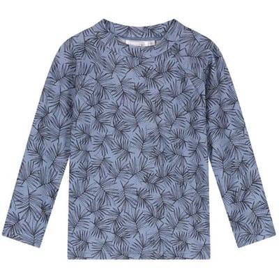 Prénatal UV zwemshirt bladeren Dark Milky Blue 62/68 heren