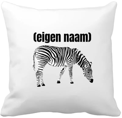 Akyol - zebra met eigen naam Kussen hoes - Zebra - dieren liefhebber - iemand die houdt van zebra's - verjaardag - cadeau - kado - geschenk - 40 bij 40 cm