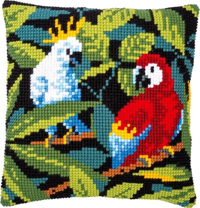 Vervaco - Kruissteekkussen kit - Tropische vogels - PN-0186881 - Borduren - Borduurpakket - Borduurpakket volwassenen - Borduurpakket kind