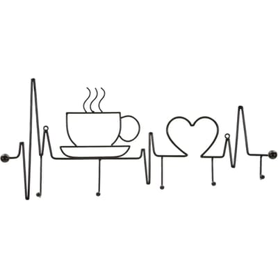 Kapstok Breakfast Wall Hanger Black 60×3,8×26,7 cm