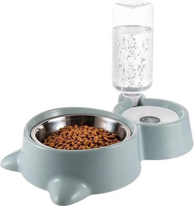 Voederbak - Hond en kat - Automatische drinkbak dispenser - Voerbak automatisch - Kattenvoerbakjes - Standaard - Dubbel Eetbak