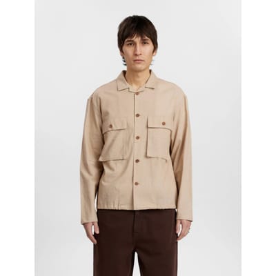 Anerkjendt 901966 akotto cot/linen overshirt 0563feather grey