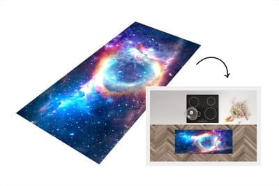 Keukenloper - Loper keuken - Sterren - Ruimte - Regenboog - 120x50 cm - Keukenloper vinyl