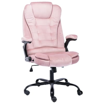 vidaXL - Kantoorstoel - fluweel - roze