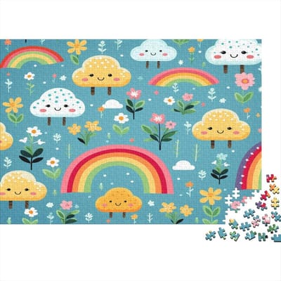 Regenboog Puzzel - 1000 Stukjes Puzzel - Ontspanning Thuis - Gerecycled Karton - 75x50cm - Stijl 19