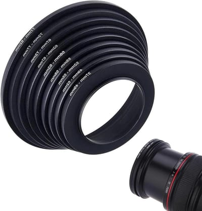 Camera Filter Adapter Ring Set - Metalen Lensadapter voor Filters en Reducer Ringen van 37 mm tot 82 mm, Geschikt voor Fotografie en Videografie