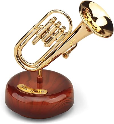 Muziekdoos Orkestrale Instrumenten - Draaibare Decoratie - Huis Decoratie - Geen Batterijen Nodig - 20 cm Hoog - Kleurrijk