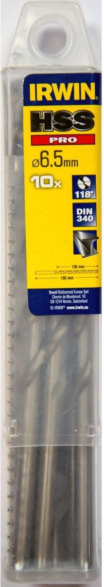 Irwin HSS Pro Long - Metaalboor - 6,5mm - 150mm - 10 stuks