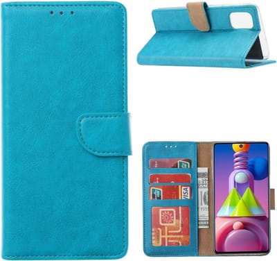 LuxeBass Hoesje geschikt voor Samsung Galaxy M51 - Bookcase Turquoise - portemonnee hoesje gsm hoesje - telefoonhoes - telefoonhoesjes