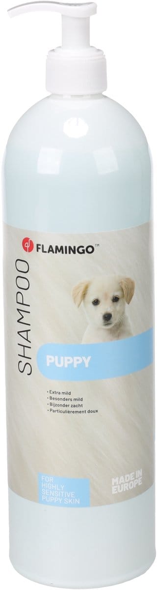 Hondenshampoo Puppy – 1L – extra milde shampoo voor gevoelige puppyhuid – zachte verzorging – Flamingo