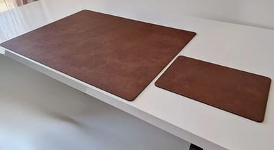 Leren Bureauonderlegger met Inlegmuismat Antislip Verkrijgbaar in Meerdere Kleuren en Maten