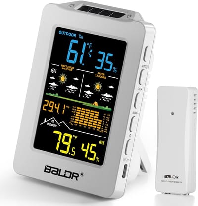 Weerstation Draasloos Binnen/Buiten - Weerstation - Wit - Oplaadbaar - Draadloos - Voor Binnen en Buiten
