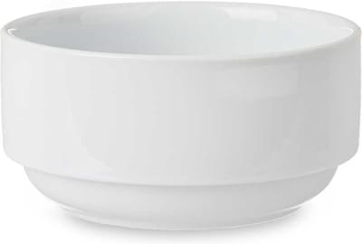 Vivalto Kommetjes/serveer schaaltjes/soepkommen - Sendai - porselein - D13 x H6.5 cm - ivoor wit - Stapelbaar