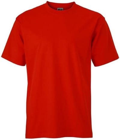 James and Nicholson Unisex Zware Ronde Tee (Tomatenrood)