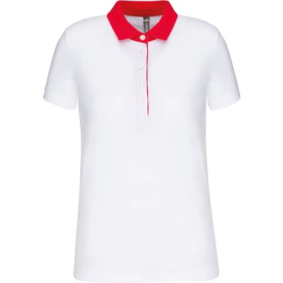 Kariban Tweekleurige damespolo jersey K261 - White / Red - XL