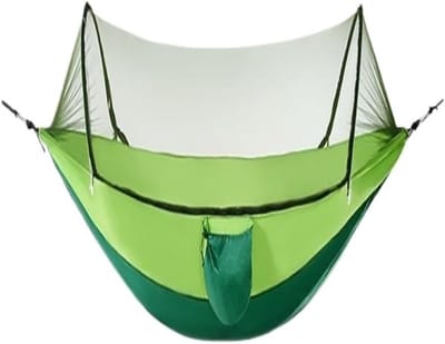 Hangmat met Klamboe - Kampeerhangmat Outdoor - Ontspanning en Kamperen - Anti-Insecten Mesh - 1.2 kg - C