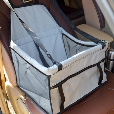 Sac de siège de transport de voiture pour chien, panier étanche, hamac pliable, sac de transport pour petits chats et chiens, sac en maille de voyage de sécurité gris