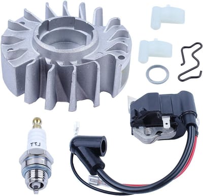 Vliegwiel Bobine Kit - Kettingzaag Onderdelen - Kettingzaag Reparatie - Vervangt OEM Onderdelen - Standaard Maat - Zilverkleurig