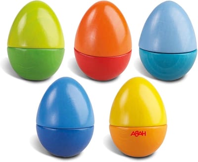 Muzikale Eieren - Houten Speelgoed - Muzikale Ontwikkeling - Unieke Geluiden - Set van 5 - Multicolor