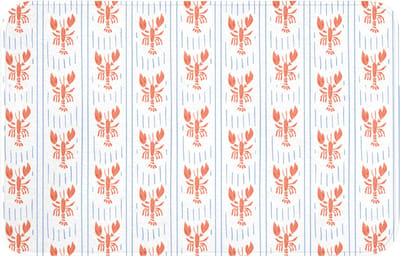 WC mat 80x50 cm - Antislip - Meer – Hummer – Orange – Blau - Toiletmat - Vloermat - Douchemat - Toilet tapijt - Toiletmatten