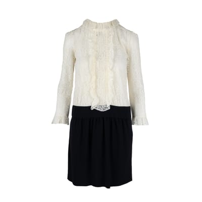 Moschino midi-jurk met kanten contrast - jaren 2010
