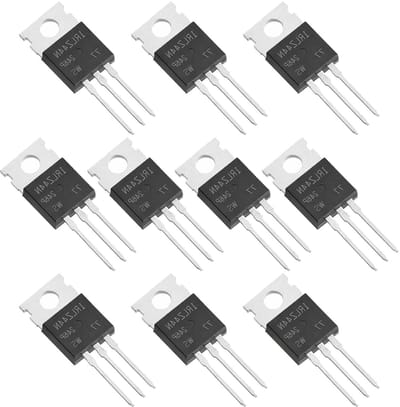 Menibeuty IRLZ44N N-kanaal MOSFET transistor, krachtige gelijkrichter, 55 V, 47 A, TO-220AB, voor motorbesturingen, PWM-schakelingen, industriële automatisering, 10 stuks