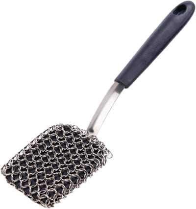 BBQ-reinigingsborstel - Afwasborstel - Roestvrijstalen borstel met lange steel - Keukenreinigingsgereedschap - Geschikt voor grillroosters, metalen rekken, potten en pannen