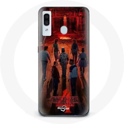 Hoesje voor Samsung Galaxy A40 Stranger Things Poster Crews Fan Art Seizoen 4