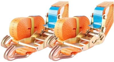 2x professionele ratelsjorband Spanband 2-delig 5m 2t 2tot 2000kg TÜV/GS ORANJE