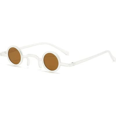 Rock Punk Man Zonnebril Klassiek Klassiek Kleine Ronde Vorm Zonnebril Dames Brede Neusbrug Metalen Materiaal Frame Zwart Glas Oogbescherming Rijbril