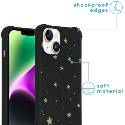 imoshion Hoesje - Geschikt voor Apple iPhone 14 - Design Hoesje met Koord - Stars Gold