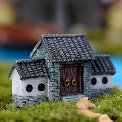 Maison de poupée miniature, bricolage, Villa, jardinière féerique en bois, décoration de jardin pour la maison 3 gray
