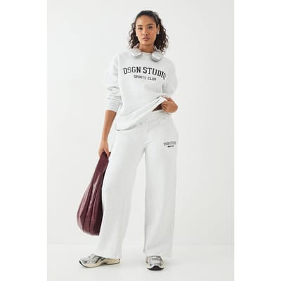 Dames Tall DSGN Studio Applique Rechte Pijp Jogger | Asgrijs | Maat: XS