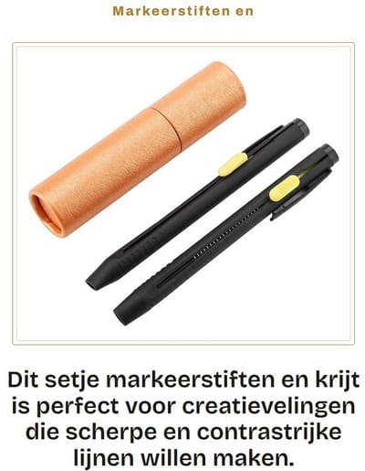 Dailygoods- Markeerstiften 20 stuks - Kunststof - Stofvrij - Verstelbaar stiftmechanisme - Kristalheldere markeringen - Comfortabele grip - Krijtstiften