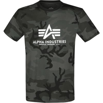 Alpha Industries T-shirt - Basic T - M tot XL - voor Mannen - camouflage