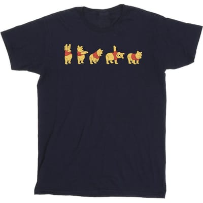 Disney Heren Winnie De Poeh Strek T-shirt (Marineblauw)