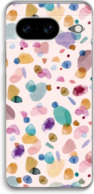 Case Company® - Hoesje geschikt voor Google Pixel 8 hoesje - Terrazzo Memphis - Soft Cover Telefoonhoesje - Bescherming aan alle Kanten en Schermrand